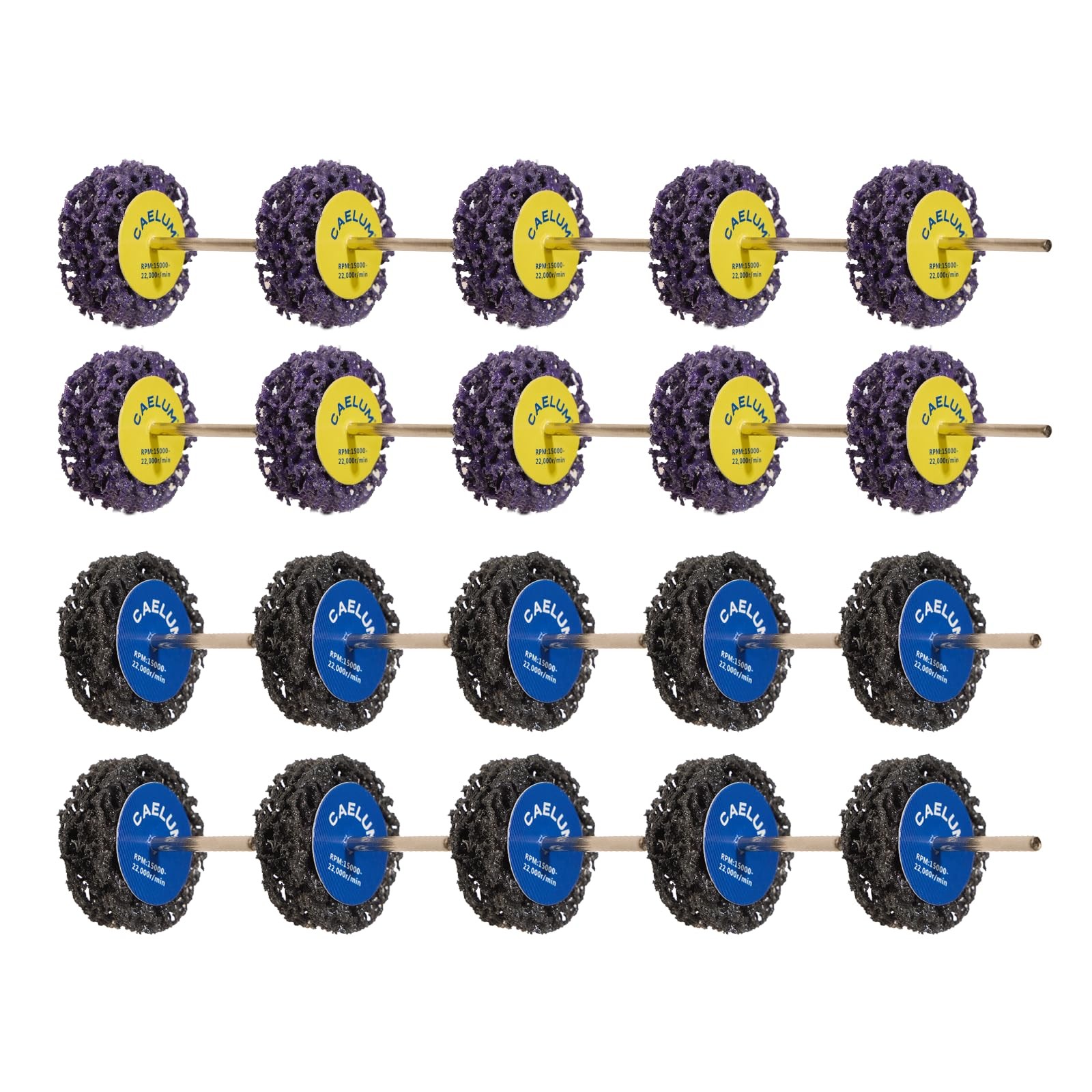 CAELUM 20 Pack Strip Discs Set, 1.5 Inch Rust Removal Wheels for 1/8″ Shank R…