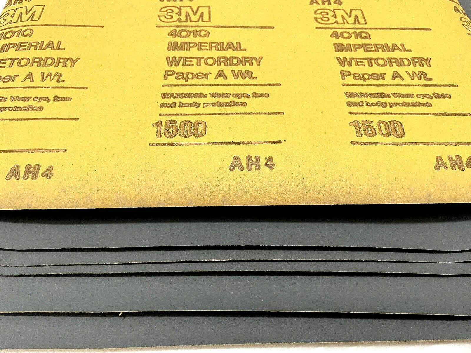 50 open/box 3M 1500 Grit 401Q 9″ x 11″ Imperial Wet or Dry Sandpaper Sheets