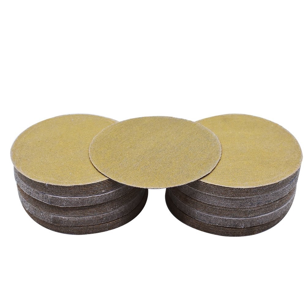 100 Pcs 5 Inch 240 Grit Hook Loop Pads Sanding Discs NO-Hole Sand Paper