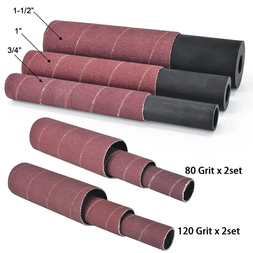Spindle Sander Adaptor 4-1/2 x 1/ with Rubber Sanding Drum Kit OD 3/4, , 1-1/