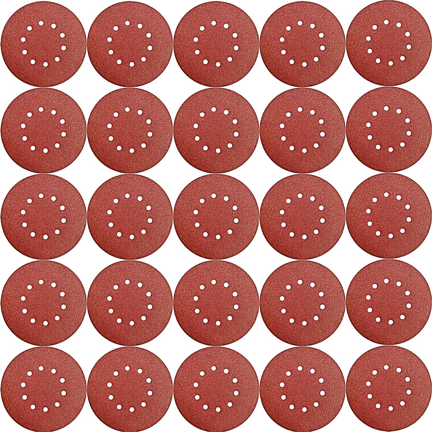 50 Pack 9-Inch 10 Hole 40 Grit Hook-and-Loop Drywall Sandpaper – Aluminum Oxi…