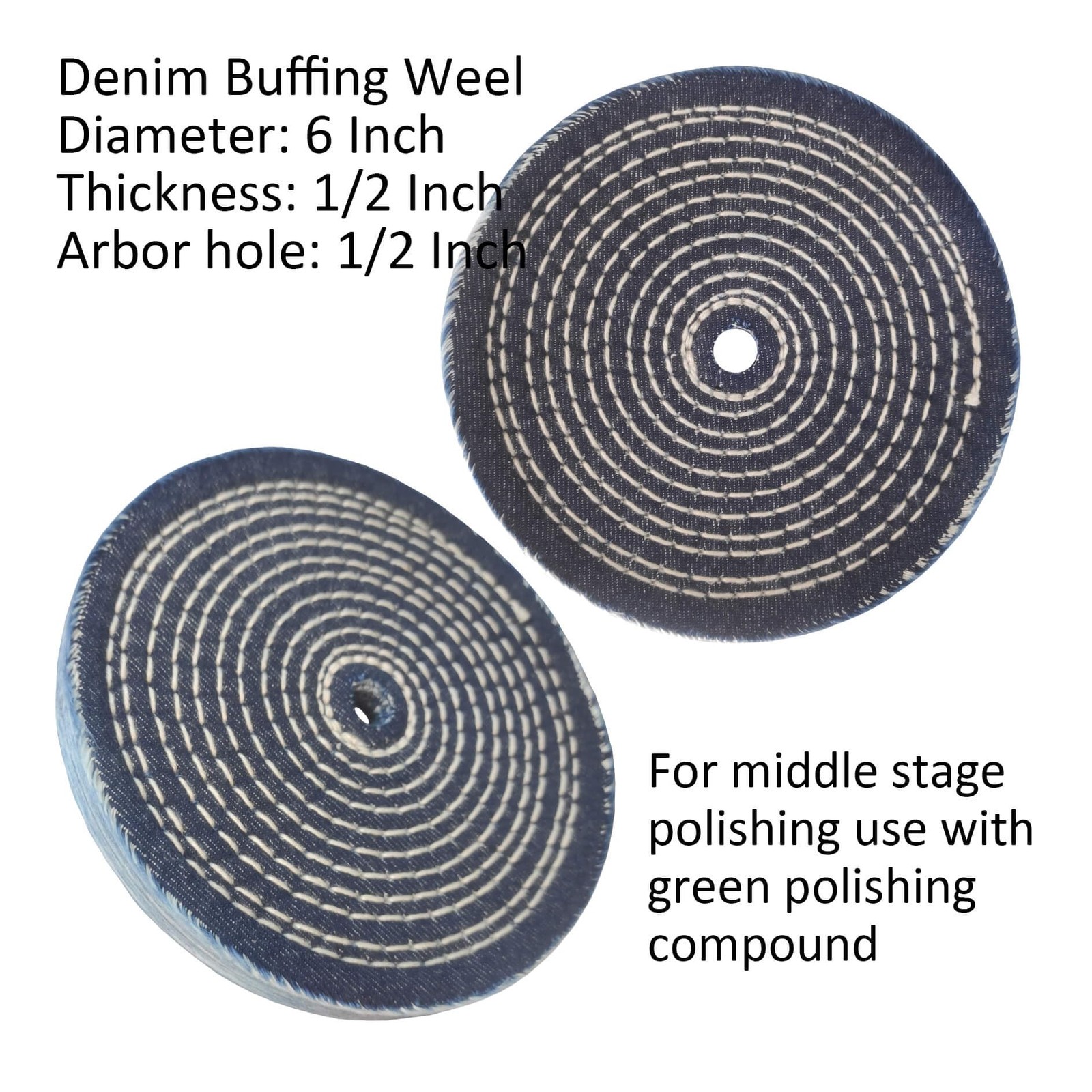 6PC 6 Inch Stainless Steel Polishing Buffing Wheel Kit for Bench Grinder,kit wit