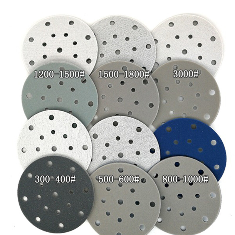 6″ 150mm 17 Hole Sponge Sandpaper 300 – 3000 Grit Hook & Loop Wet and Dry Discs