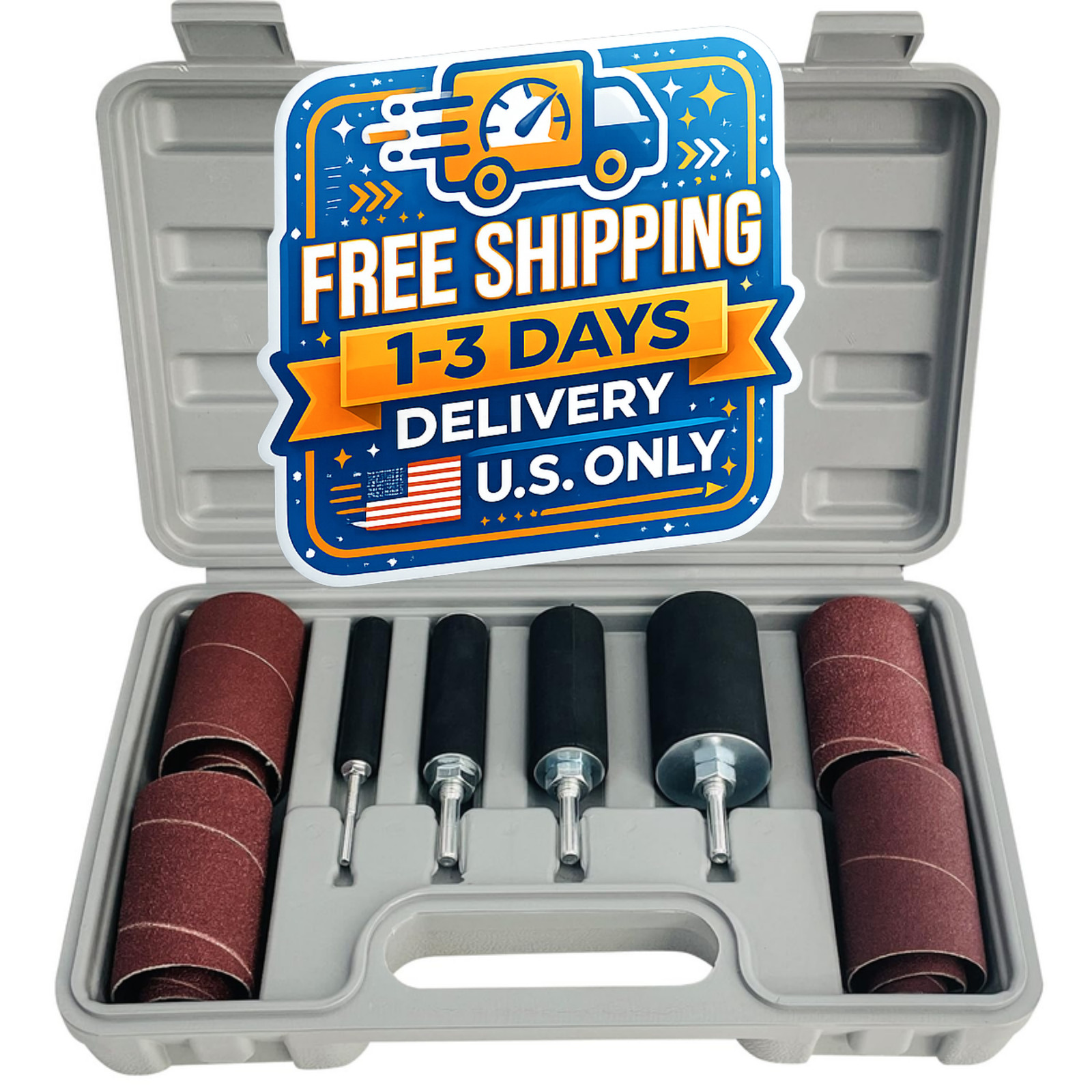 20Pcs Drill Press Sanding Drum Kit 80 120 Grit Sleeves Rubber Drum Woodworking