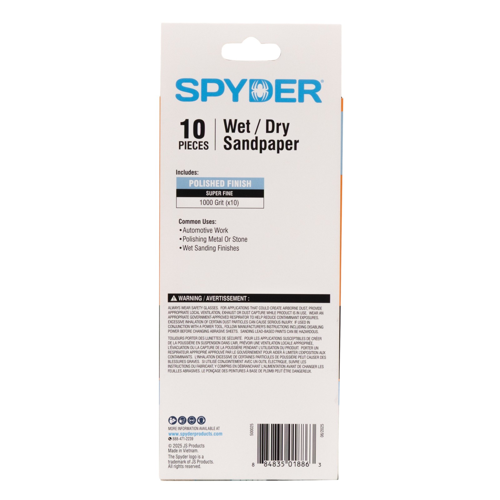 Spyder 3-2/3 in. x 9 in. 1000 Grit Wet/Dry Sandpaper Sheets 10-Pack 500025