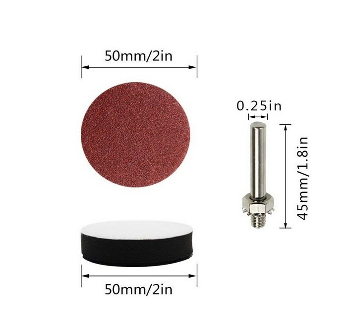100PCS 2″ Sanding Discs Pad Kit+Backer Plate 1/4″ Shank Includes 80-3000 Grit