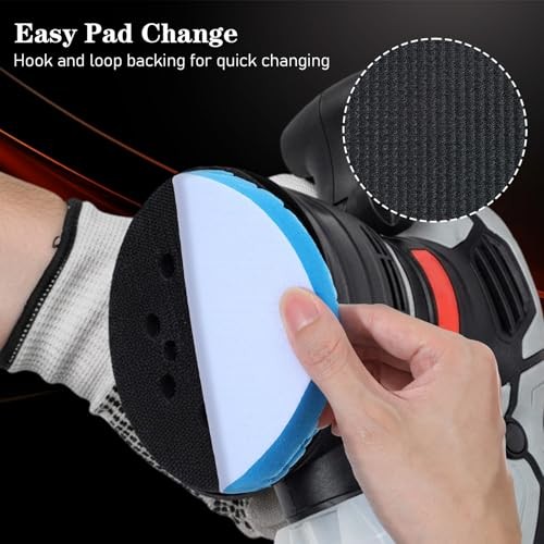 6 Inch Buffing Polishing Pads Kit, 7Pcs 150mm Car Polishing Pads with Wool and