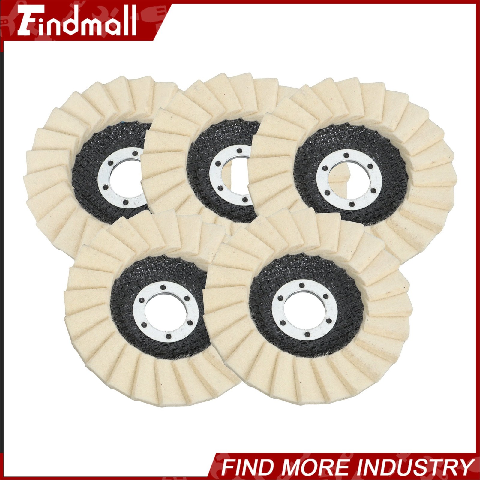 Findmall 8 Pcs Wool Polishing Wheel Disc and Polishing Compounds Set 4.5″ x 7/8″