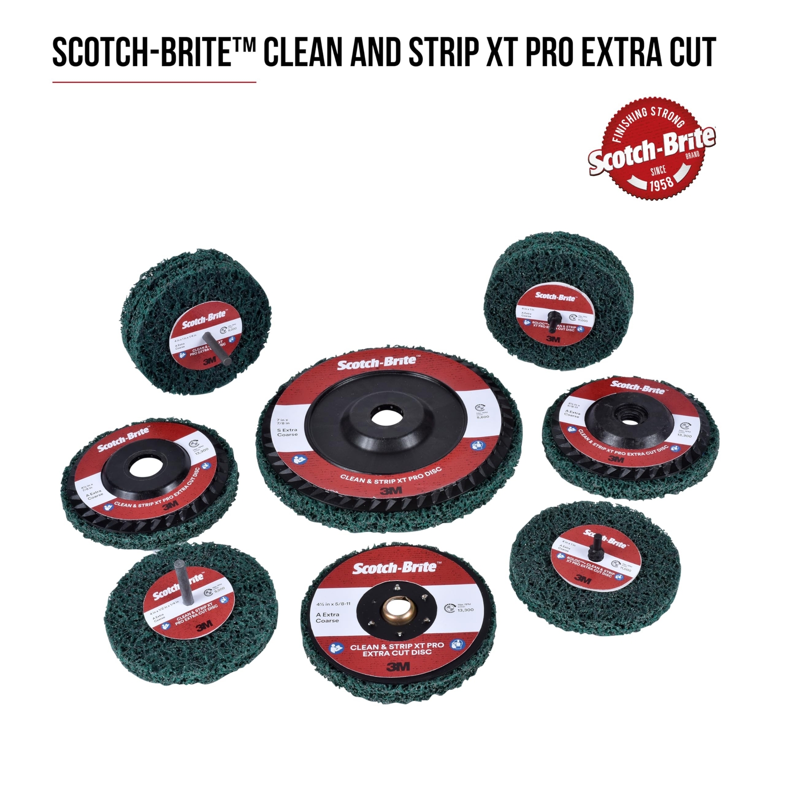 3M Scotch-Brite Clean and Strip XT Pro Extra Cut Disc, XC-DC, A/O Extra Coars…