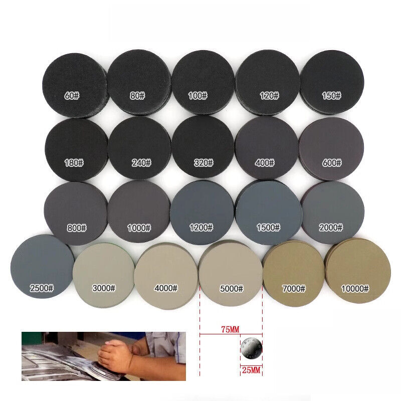 3 Inch 75mm Sanding Discs Wet & Dry Sanding Sheets Hook & Loop 60Grit -10000Grit