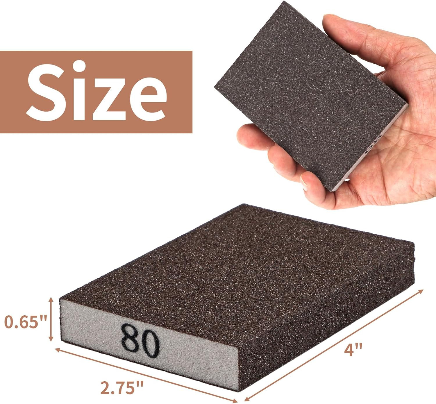 8 Pcs Sanding Sponge Blocks, 60–220 Grit Assortment for Wood, Metal, Drywall