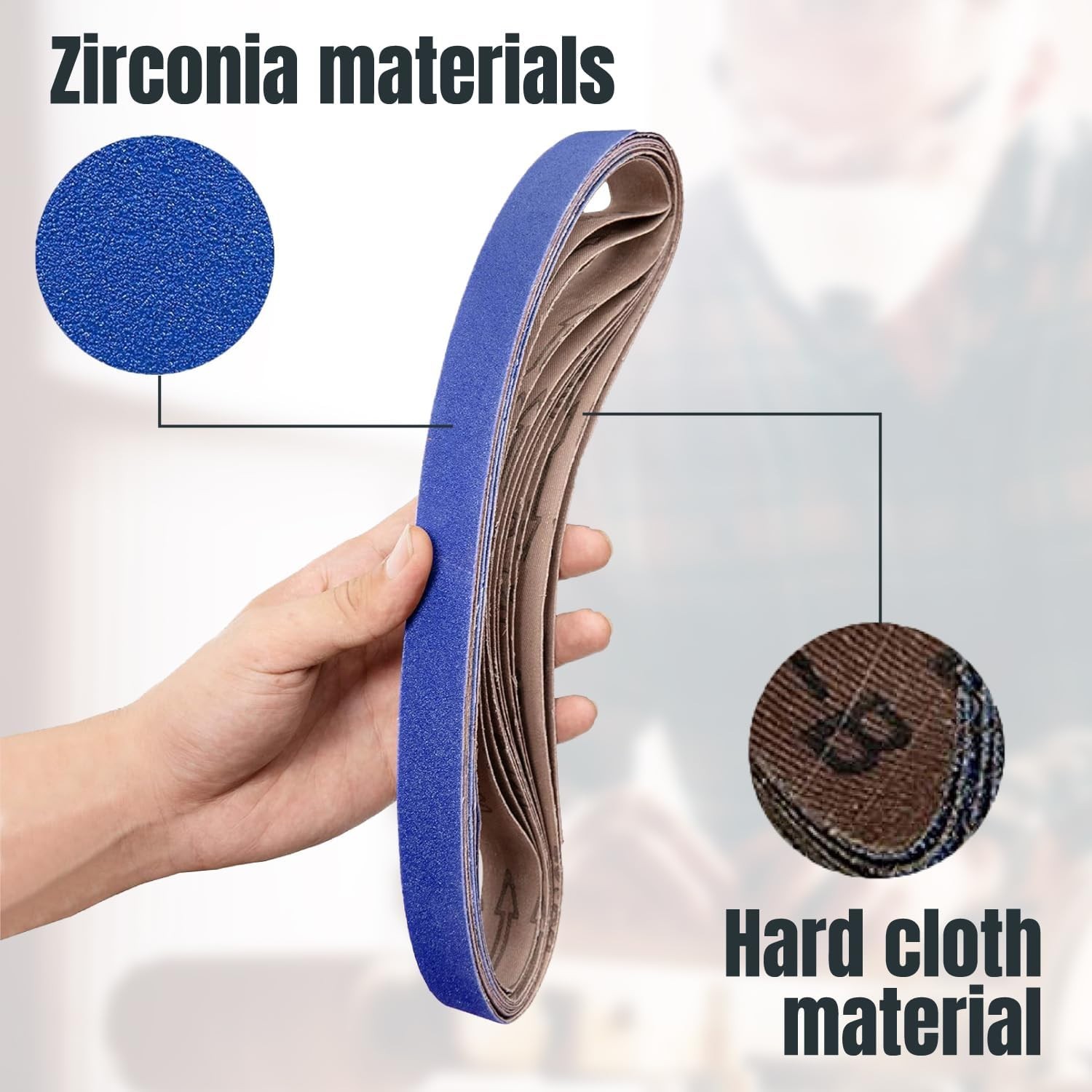 POWERTEC 1×30″ 60 Grit Metal Grinding Zirconia Sanding Belt-6 PK(413006Z-6)