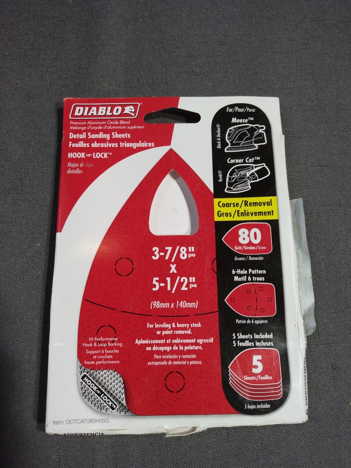 Diablo 5Pk 80G Mouse Sanding