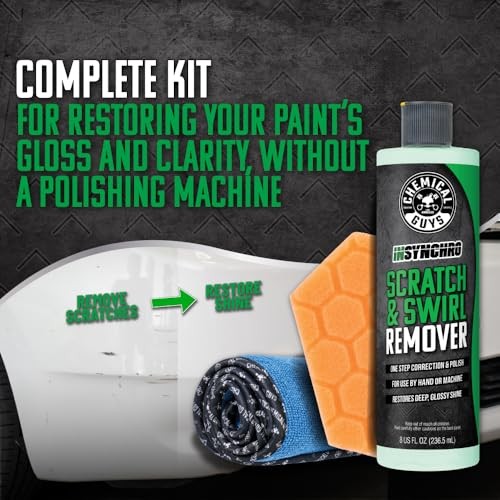 Insynchro Scratch & Swirl Remover (8 oz) – Kit with 8 Fl Oz + Pad & Towel Kit