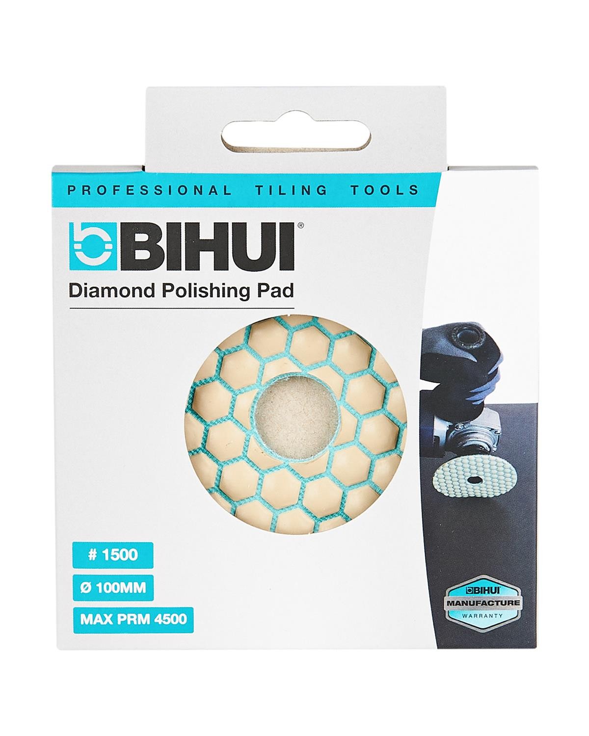 BIHUI 4″ Diamond Polishing Pad, 1500 Grit – DPP415