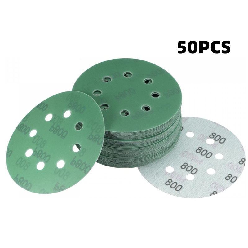 50PCS 800 Grit Hook Loop Sanding Discs 5″ Wet Dry Sandpaper Orbital Sander Pads