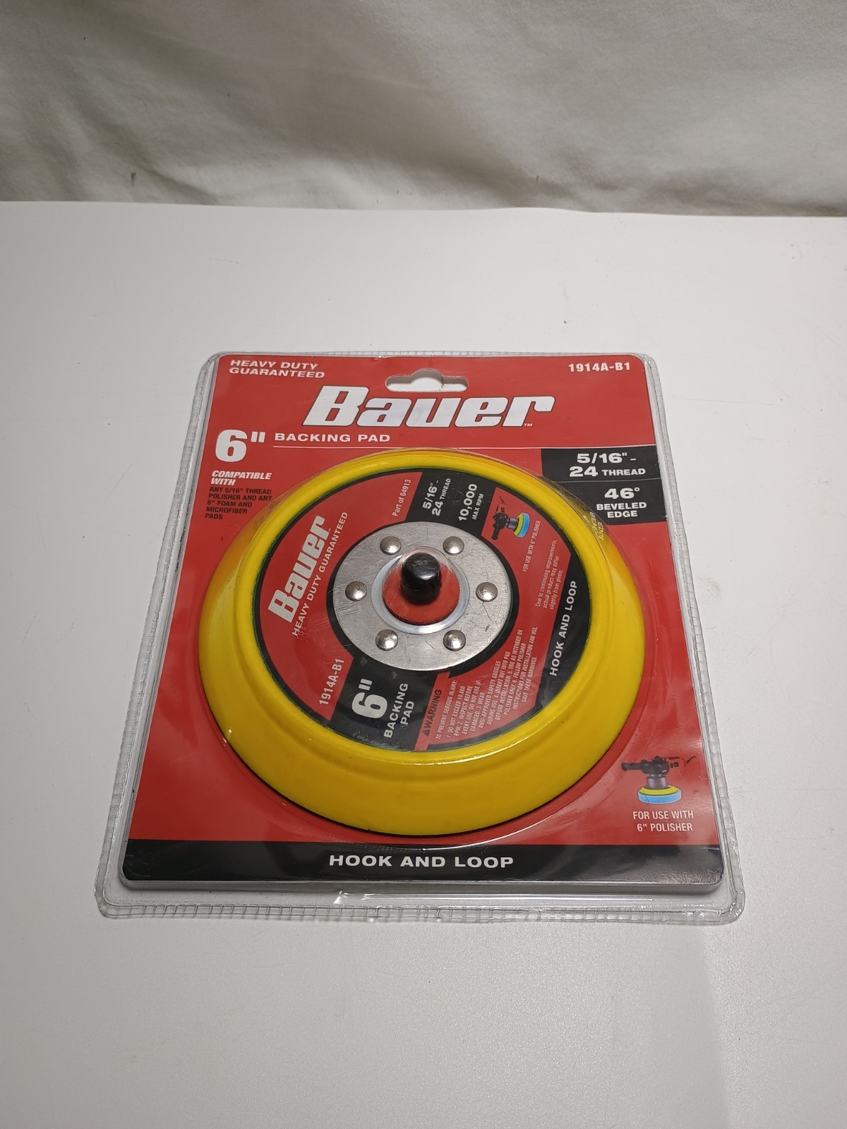 6 Inch Hook and Loop Backing Pad for Dual Action and Random Orbit Polishers