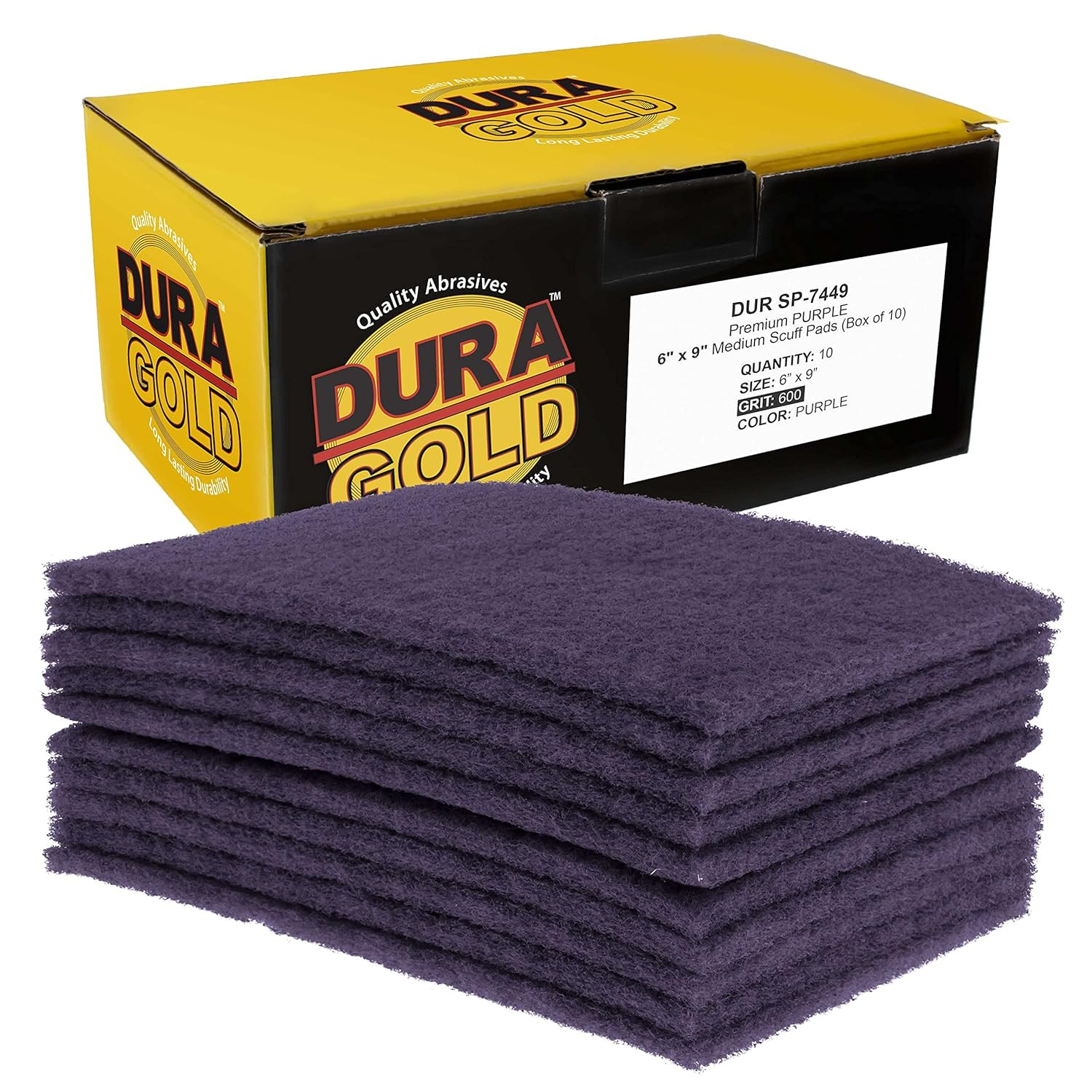 Premium 6″ X 9″ Purple Medium Fine 600 Grit General Purpose Scuff Pads, Box of 1
