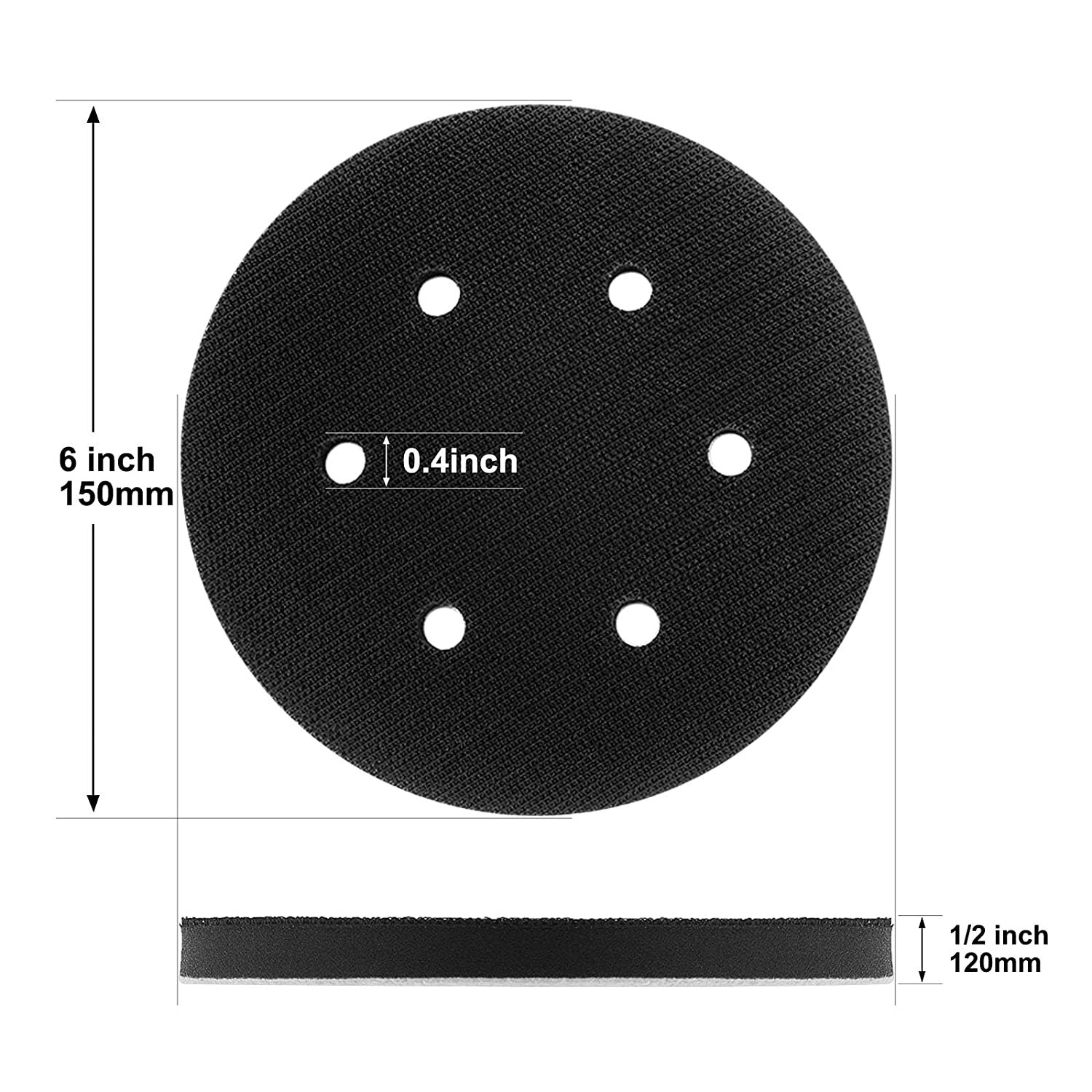 6In 8Hole Soft Density Interface Pad Hook Loop Sponge Cushion Buffer Backing Pad