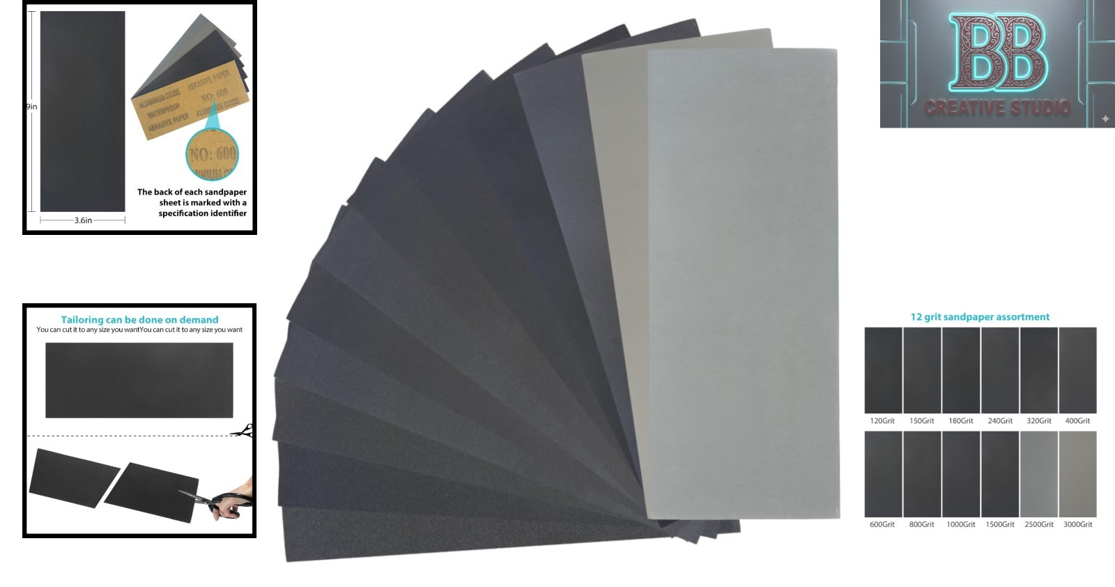 High-Quality 24 PCS Wet/Dry Sandpaper Sheets – Perfect for Polishing & Smoothing