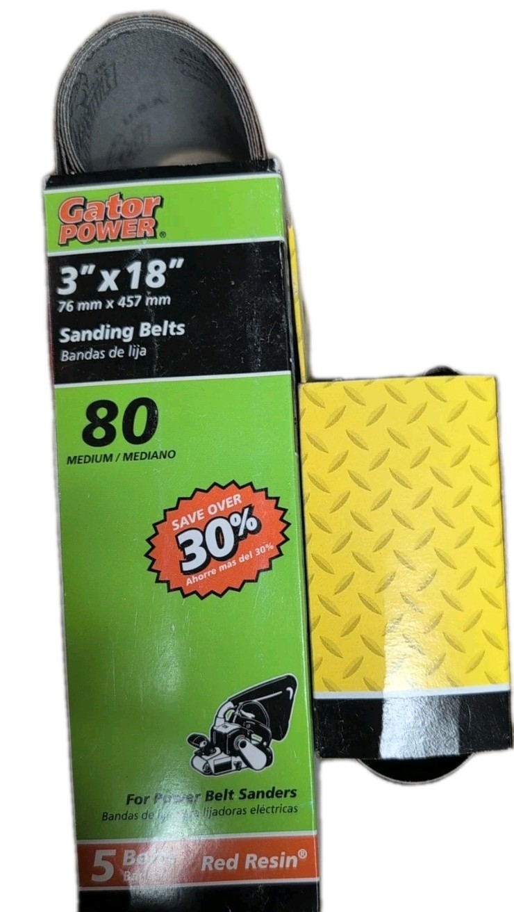 Gator 3 in x 18 in Sanding Belts 80-Grit & 120-Grit 6-Belts Total