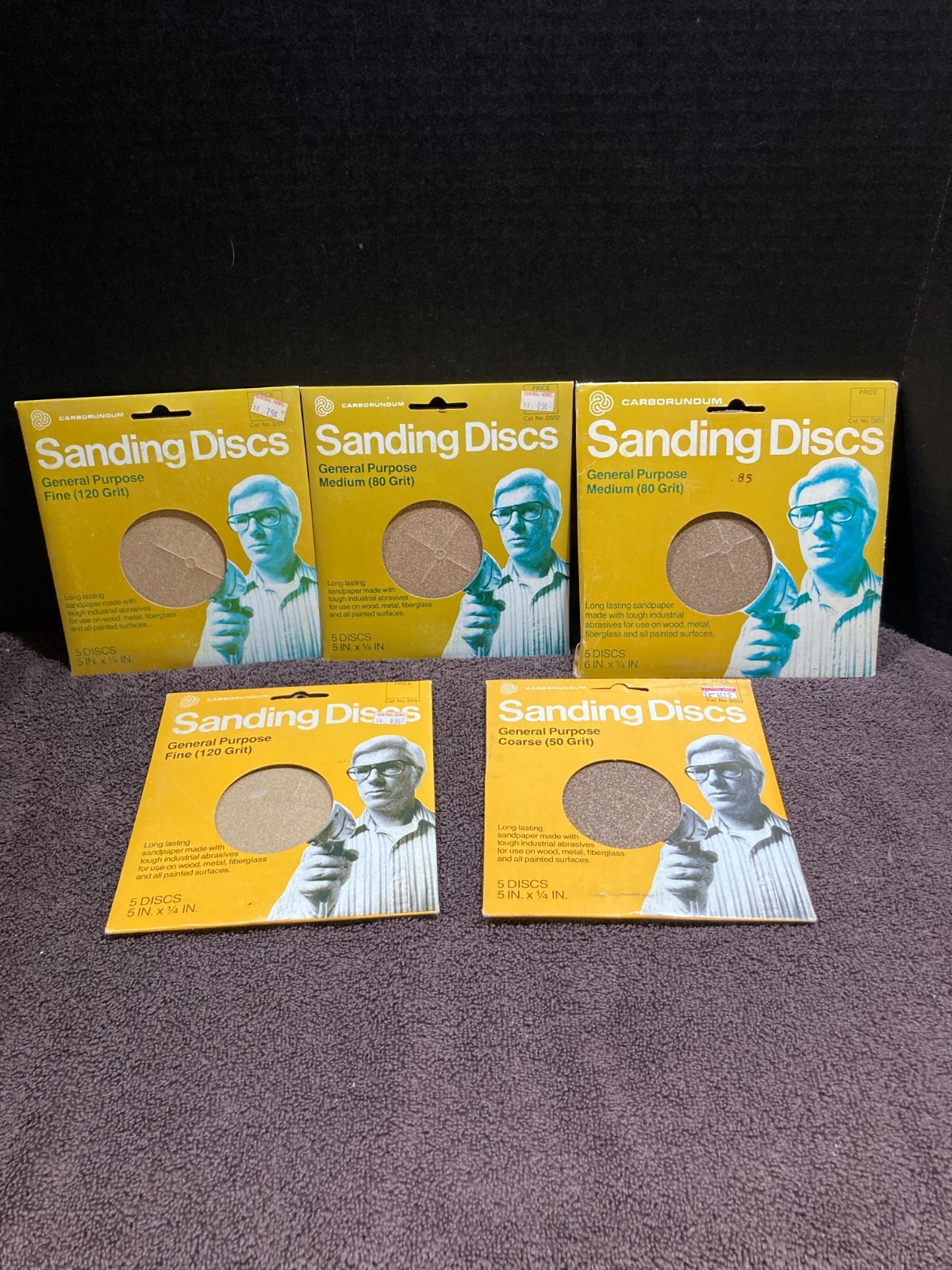 Lot Of 11 NOS 3M/Carborundum 5 in Sanding Disks Coarse/Fine/Med Grit