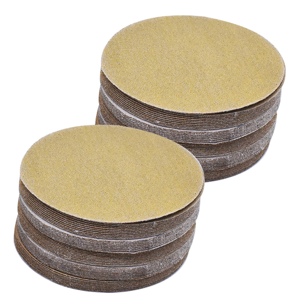 100 Pack 5 Inch 60 – 320 Grit Hook Loop Pads Sanding Discs NO-Hole Sand Paper