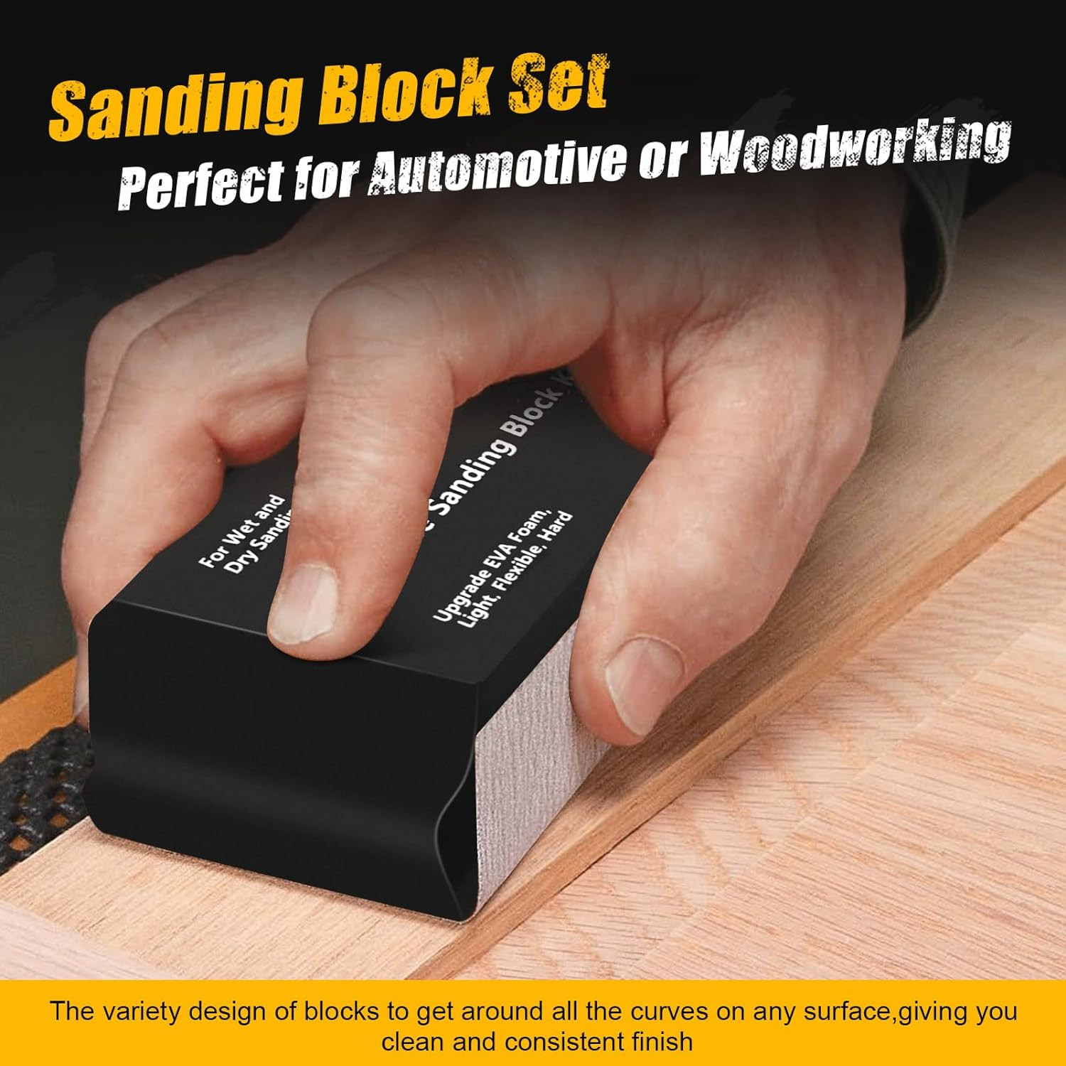 14 Pcs Flexible EVA Sanding Block Set Wet Dry Sanding Auto Body Woodworking NEW
