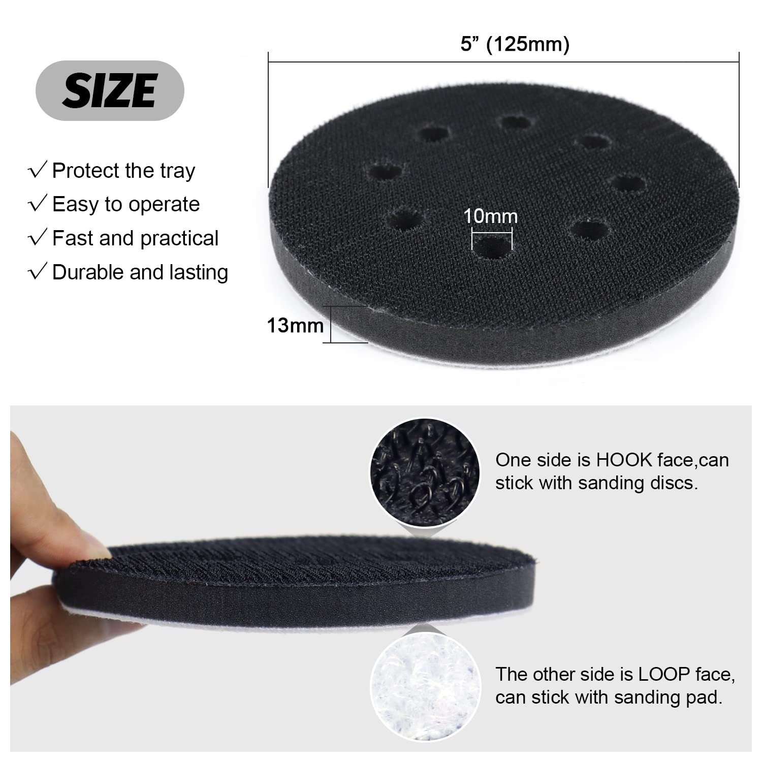 125mm Sanding Discs Hook Loop 400 to 2000 Grit W/ Interface Pad grinding sander