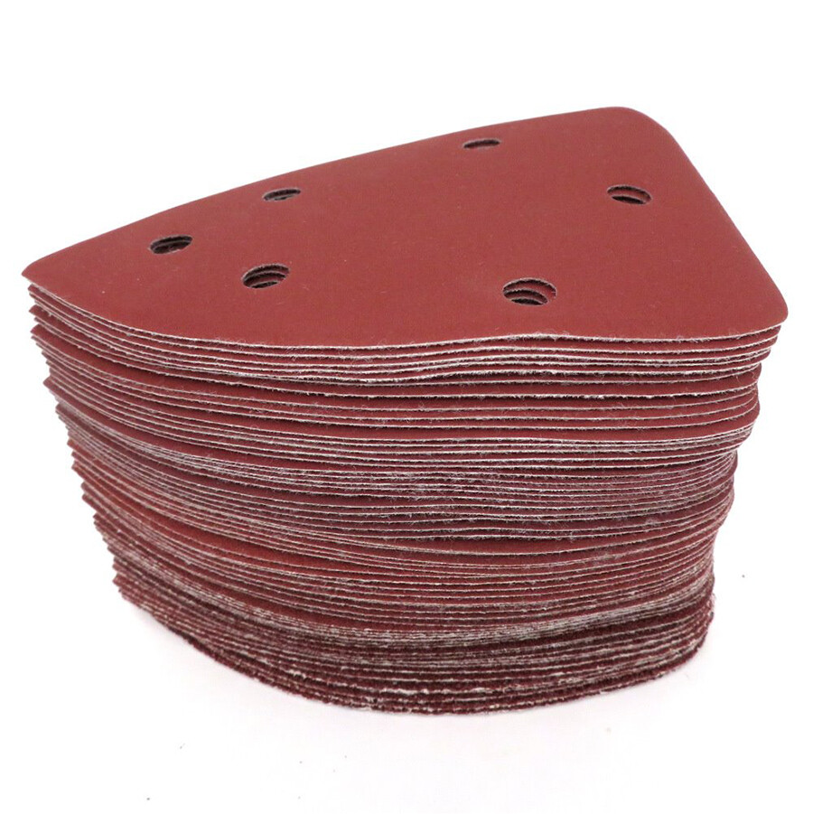 140x140x98mm 6 Hole Red Triangle Sanding Discs Hook & Loop Sandpaper 40# – 1000#