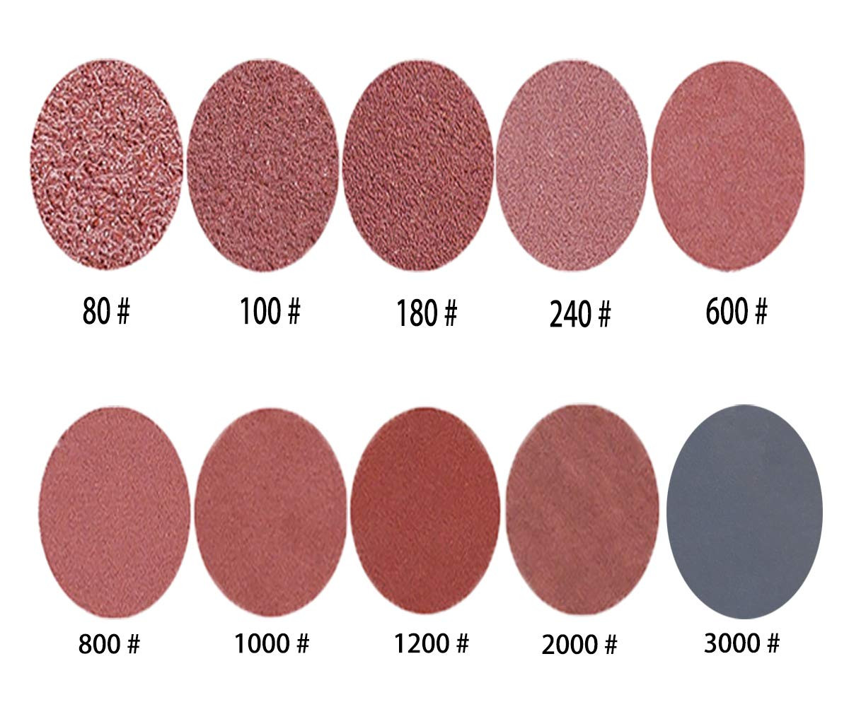 100 Pieces 2 Inch Sanding Discs, 80-3000 Grit Sandpaper with 1/4″ Shank Backi…