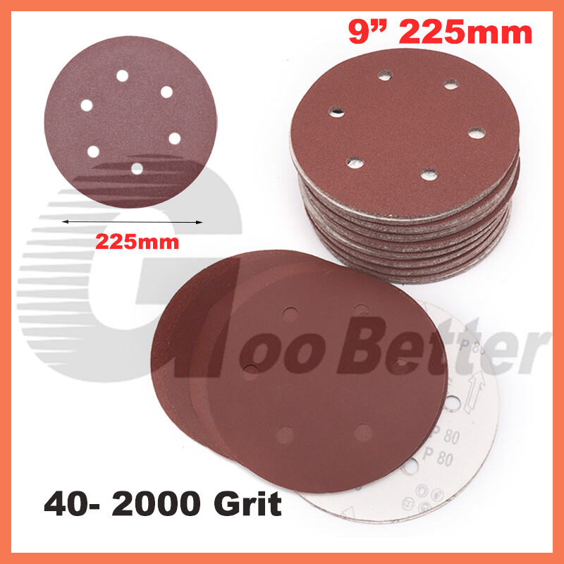 225mm Sanding Discs Pads Sandpaper 9 inch Orbital Hook and Loop 40-2000 Grit