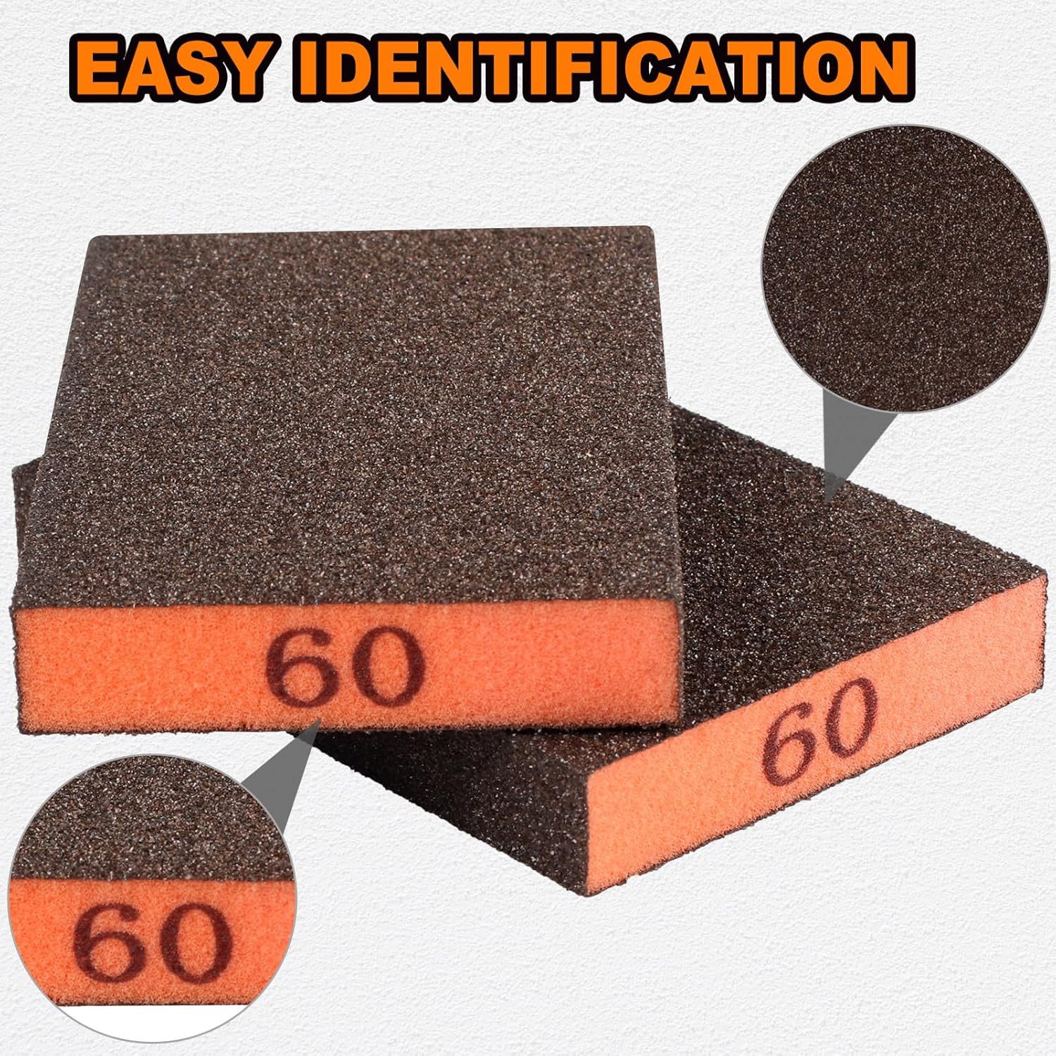 8 Pack Sanding Sponge, 60/80/120/220 Grit Premium Sandpaper Block | Washable and