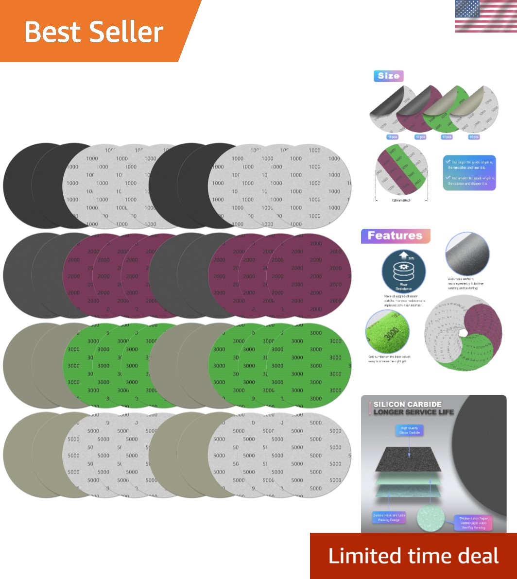 Ultimate 40PC Wet Dry Sanding Disc Set – Achieve Professional Finishes with Ease