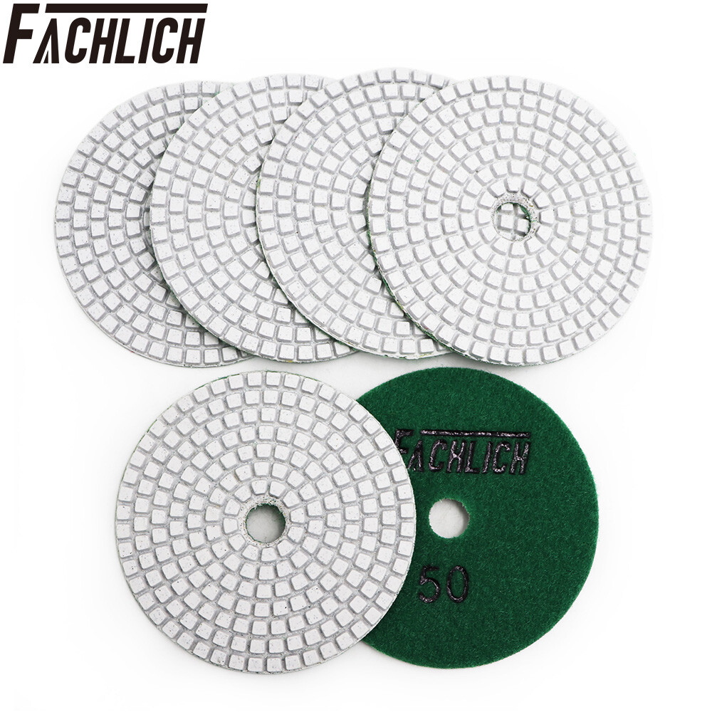 6pcs/set 4” Diamond Polishing Pads Sanding Discs for Wet Marble Granite Polish