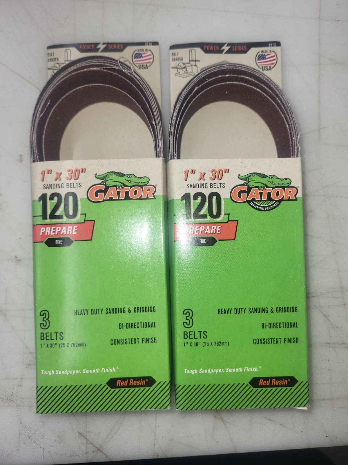 GATORPOWER 1” X 30” SANDING BELTS 3 PK NEW IN PACKAGE Total Of 6 Belts