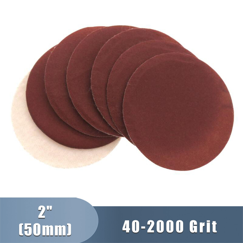 2″ 50mm Red Dry Sandpaper Round Sanding Disc Polishing Abrasive Pad 40-2000 Grit