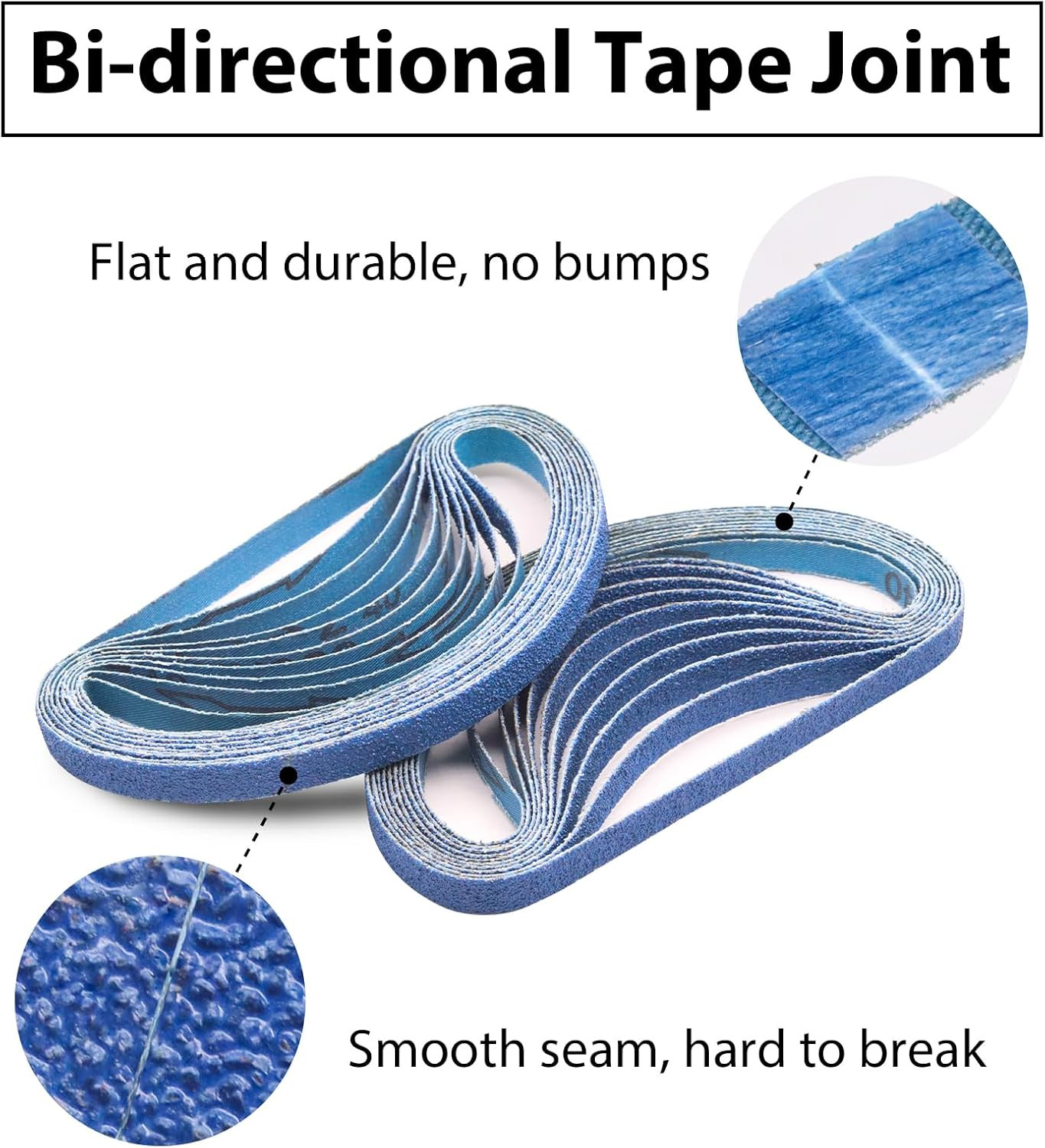 1/2 X 18 Zirconia Sanding Belts, 35 Pcs 7 Each of 40/60/80/100/120 Assorted Grit