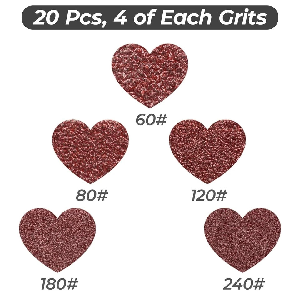 1/2 x 18 Inch Sanding Belts, 20 Pcs, 4 Each of 60/80/120/180/240 Grits, Premium