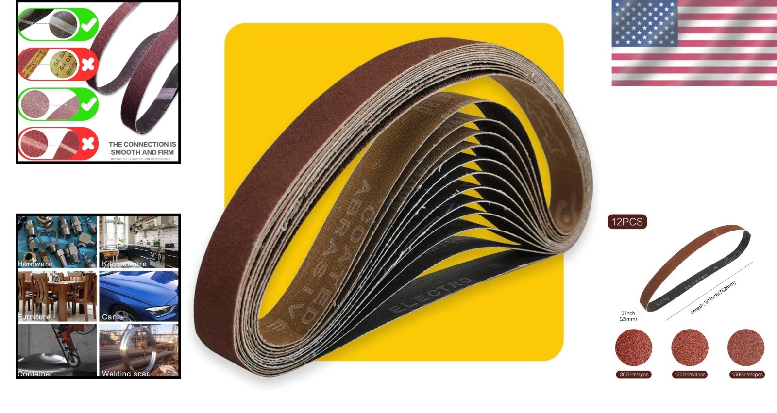 Pro-Grade 1×30 Sanding Belt Pack – 12 Sanding Belts for Ultimate Finishing