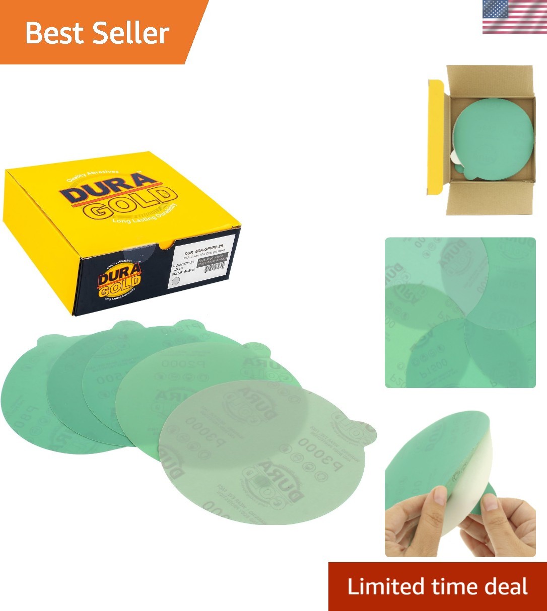 Easy-Peel 6″ Green Film Sanding Discs – Ultra-Fine 25 Pack for Pro-Level Results