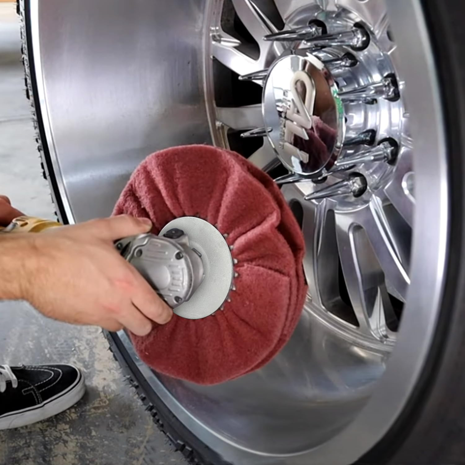 8″ Non-Woven Airway Satin Buffing Wheel, 5/8″ Arbor Hole | Surface Prep Wheel fo