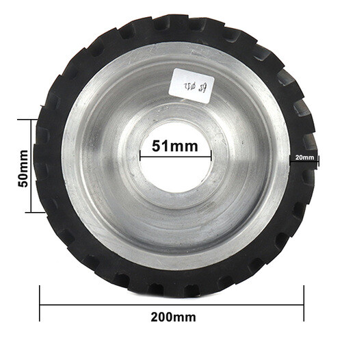 8″ Rubber Serrated Sand Belt Grinder Polishing Contact Wheel Polisher 2″Hole