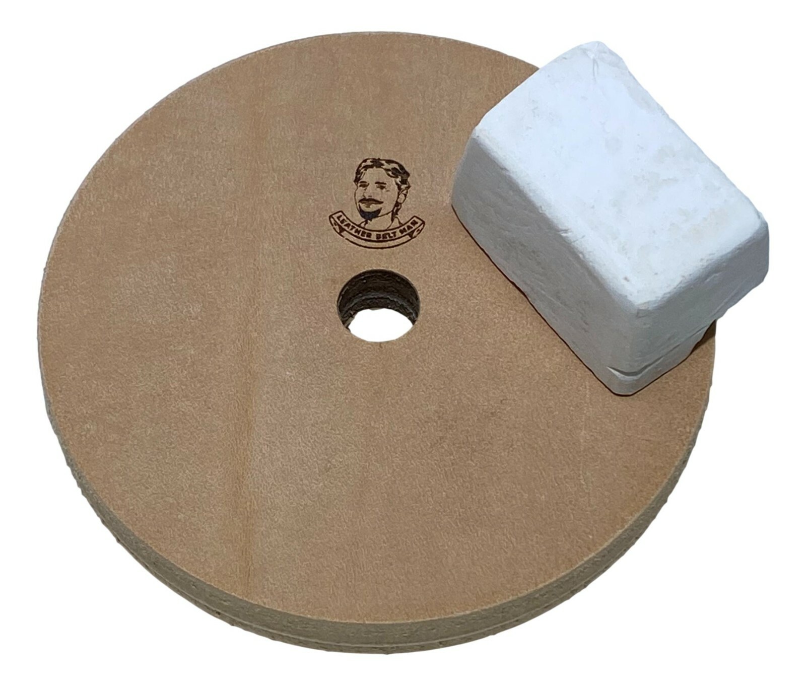 4″ Diameter Leather Honing Wheel – Fits 1/2″ Arbor – With Buffing Compound