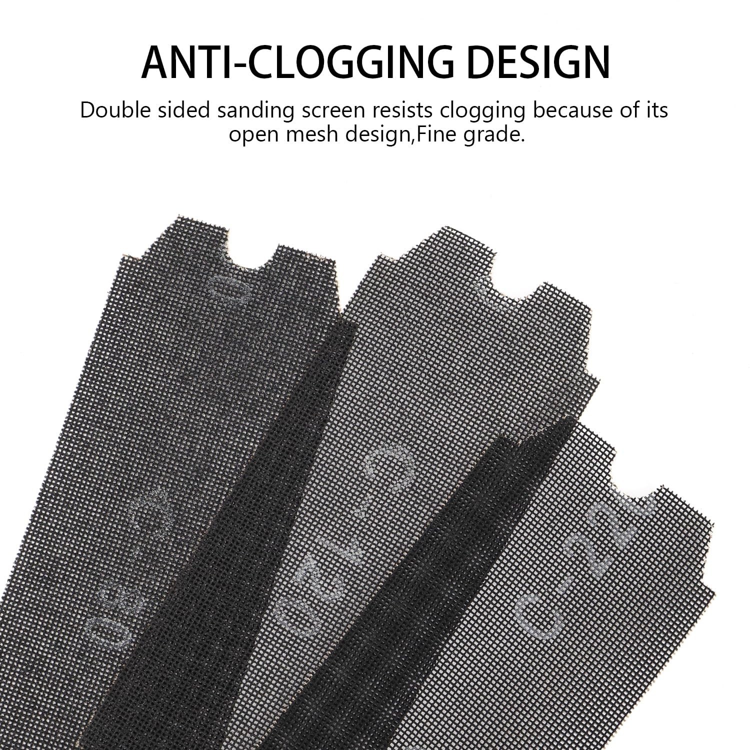 Fine Grit Drywall Sanding Mesh 4-3/16″ x 11-1/4″ – Resists Clogging, 18 Pcs