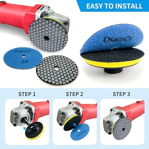 Dry Diamond Polishing Pads,5 Inch Polishing Pads Set of 8 Pieces Plus 5 INCH
