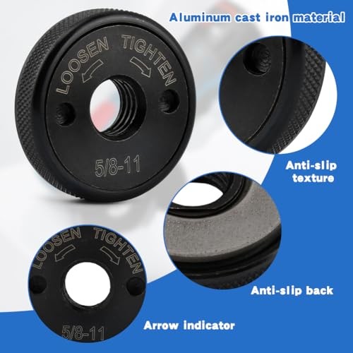 2Pcs Angle Grinder Flange Nut, 5/8-11 Angle Grinder Nut Replacement, Quick