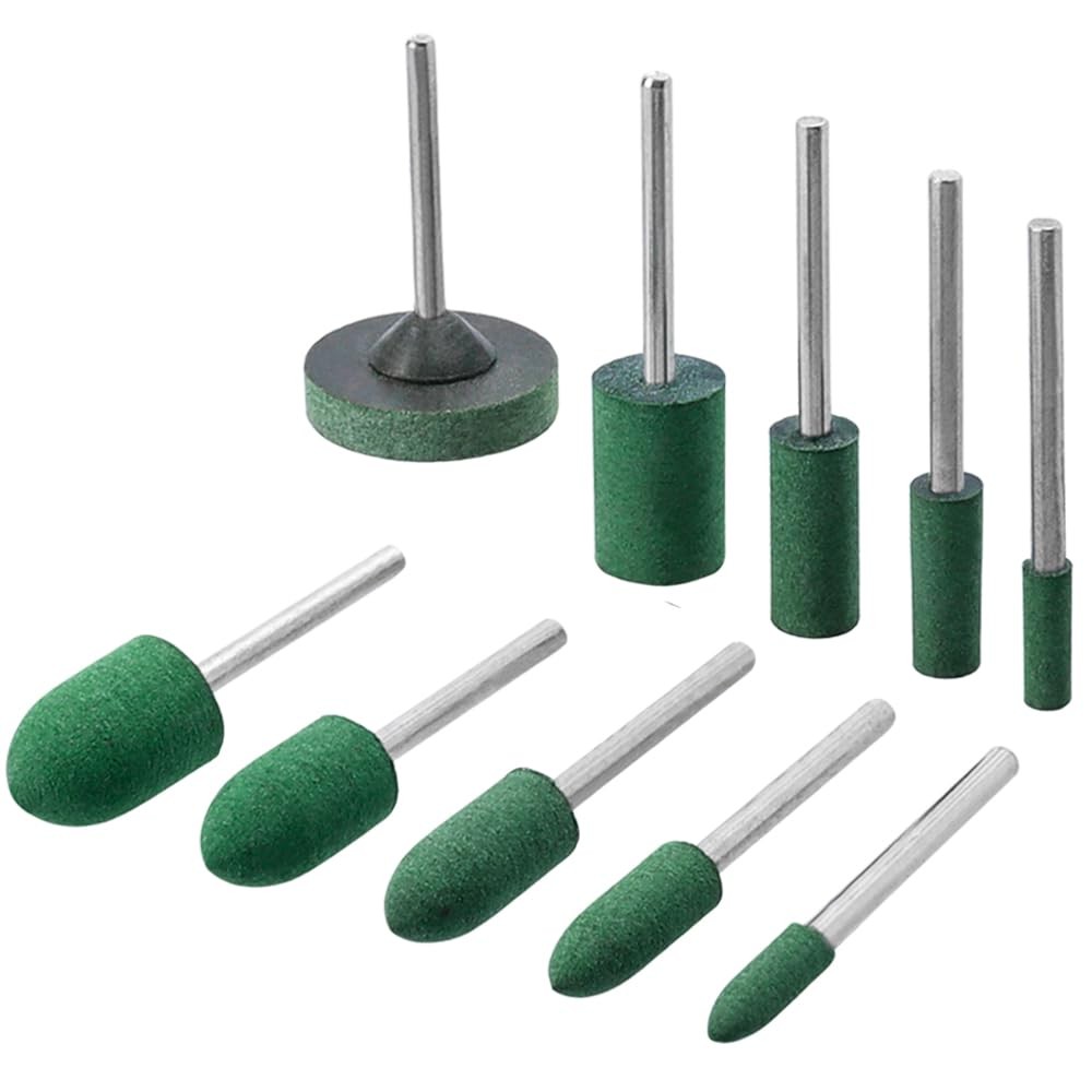 Eyech 39 Pcs Rubber Polishing Drill Bits,Green Buffer 3mm / 0.12 inch, Green