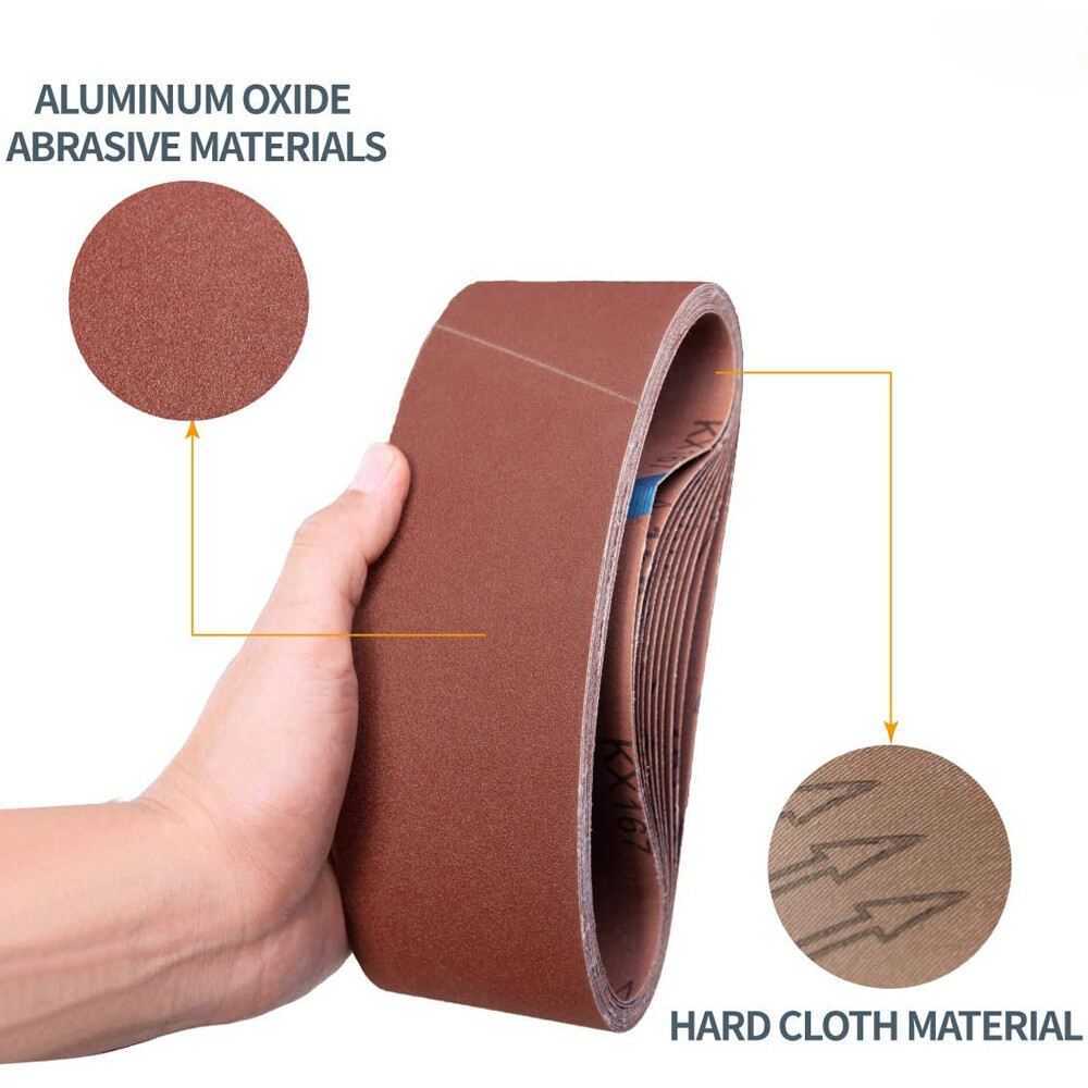 20PCS Belt Sander Sandpaper 3×21 Sanding Belts 40 60 80 120 150 240 400 Grit US