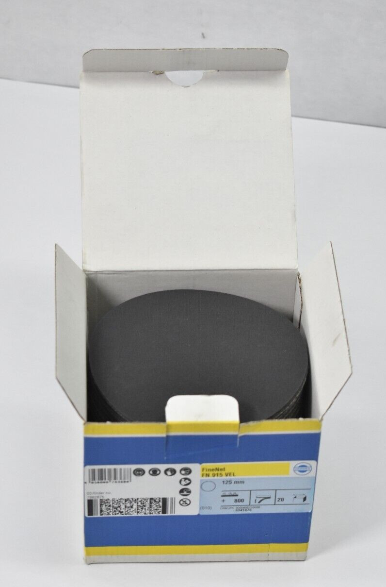 Hermes FineNet FN 915 Velour Backed Sanding Discs 125mm Dia 20 Pack 800 Grit